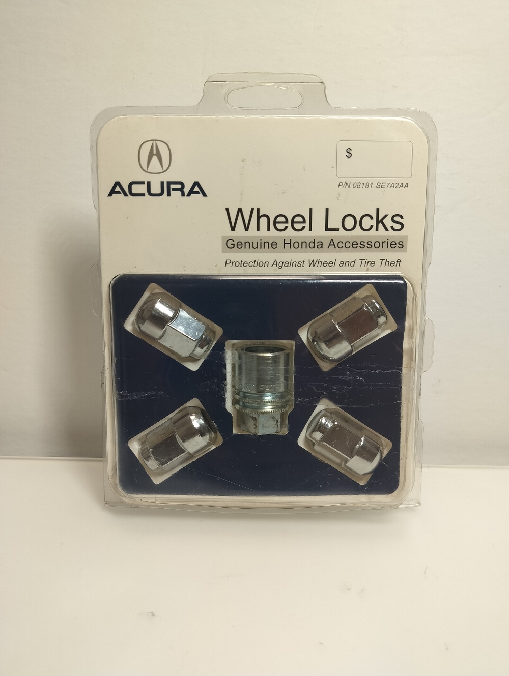Acura Genuine Wheel Locks P/N:08181-SE 7A2AA(2020 &prior) Triple nickel-chrome